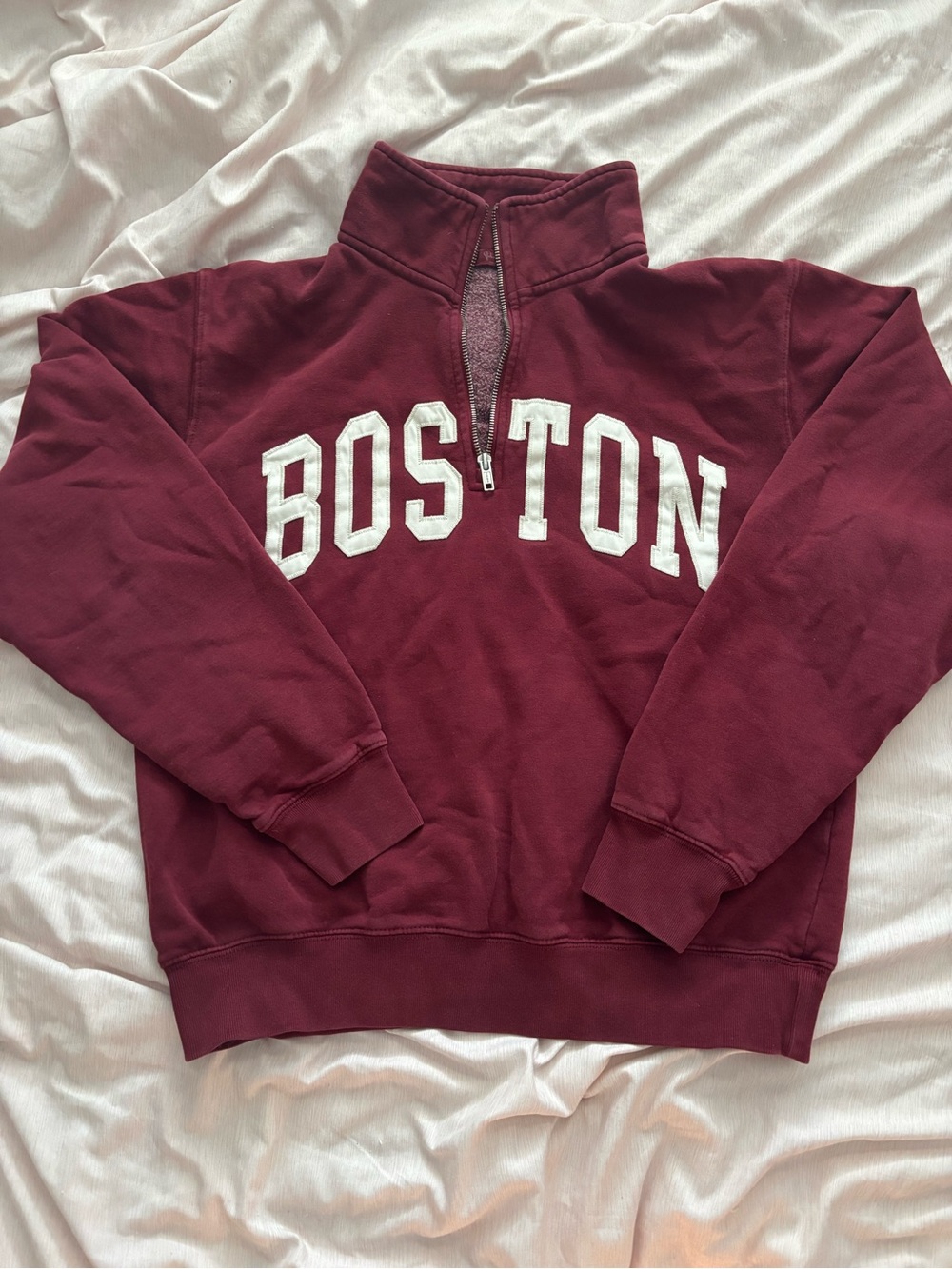 Maroon Quarter-Zip 'Boston' Sweater